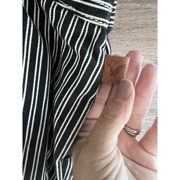 American Eagle Outfitters Black White Striped Fabric Casual Handbag Shoulder Bag - Picture 6 of 8